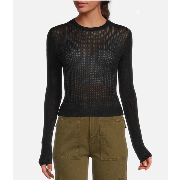 NWT Free People H20 Crew Pullover Black - Picture 3 of 12